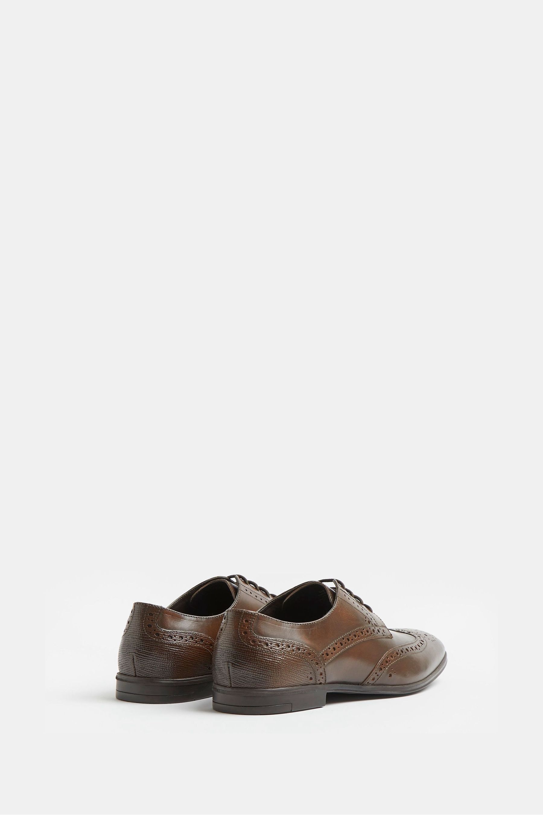 Buy River Island Dark Brown Lace Up Leather Brogue Derby Shoes from Next Malta