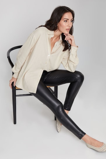 Buy Threadbare Black Coated Faux Leather Jeggings from the Next UK