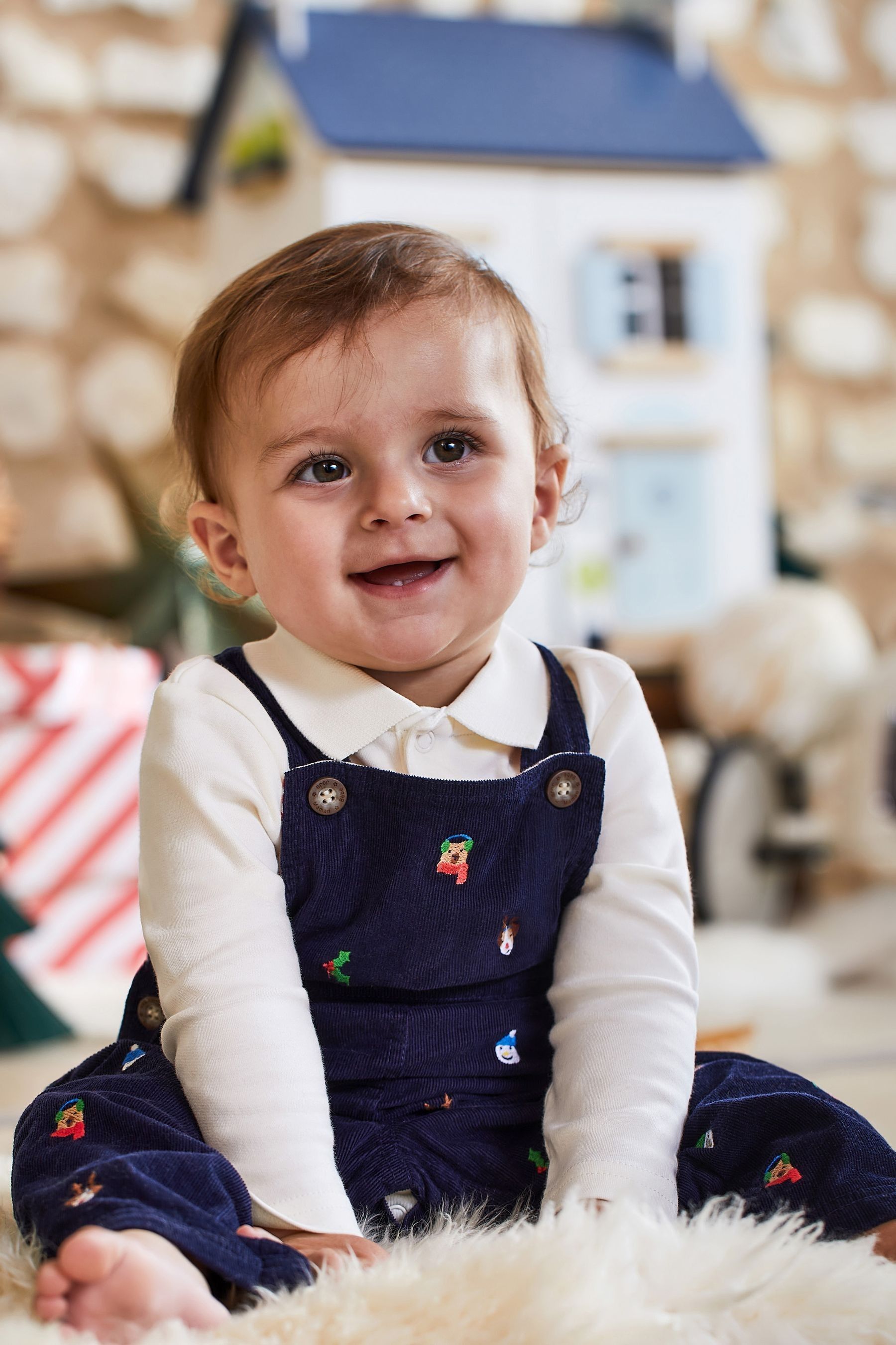 Buy JoJo Maman Bebe Ecru Plain Long Sleeve Polo Shirt Bodysuit from the Next UK online shop