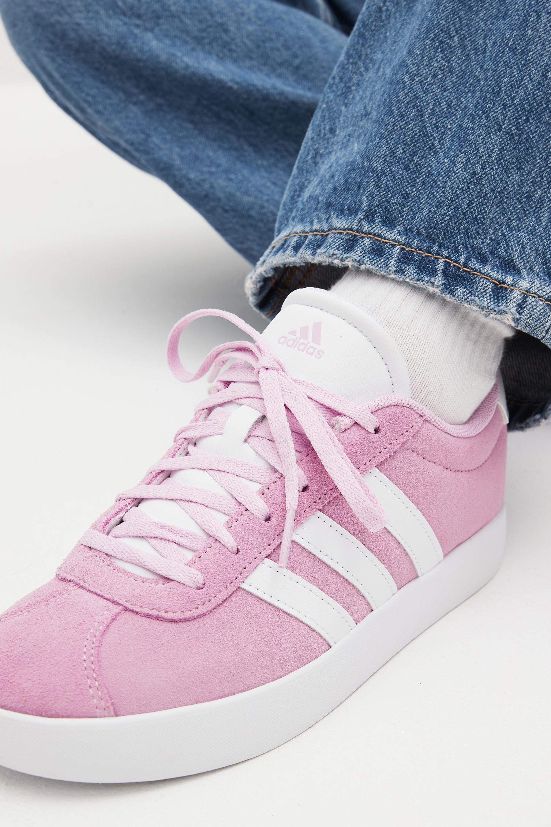 Adidas vl court suede top pink