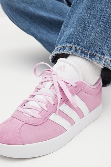 adidas Pink/White Sportswear Junior VL Court Trainers