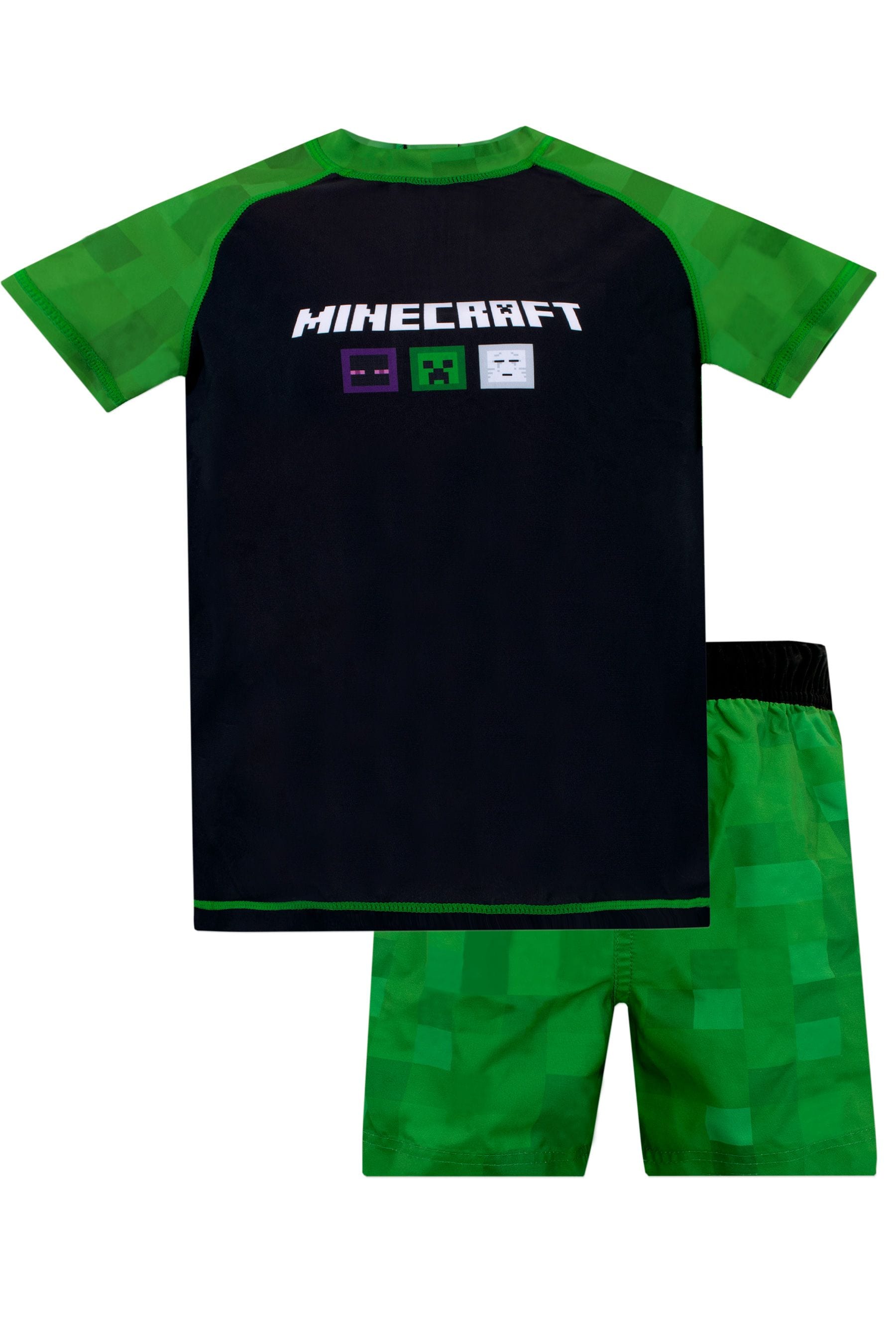Buy Character Black Green Minecraft Shorts and Top Swim Set from