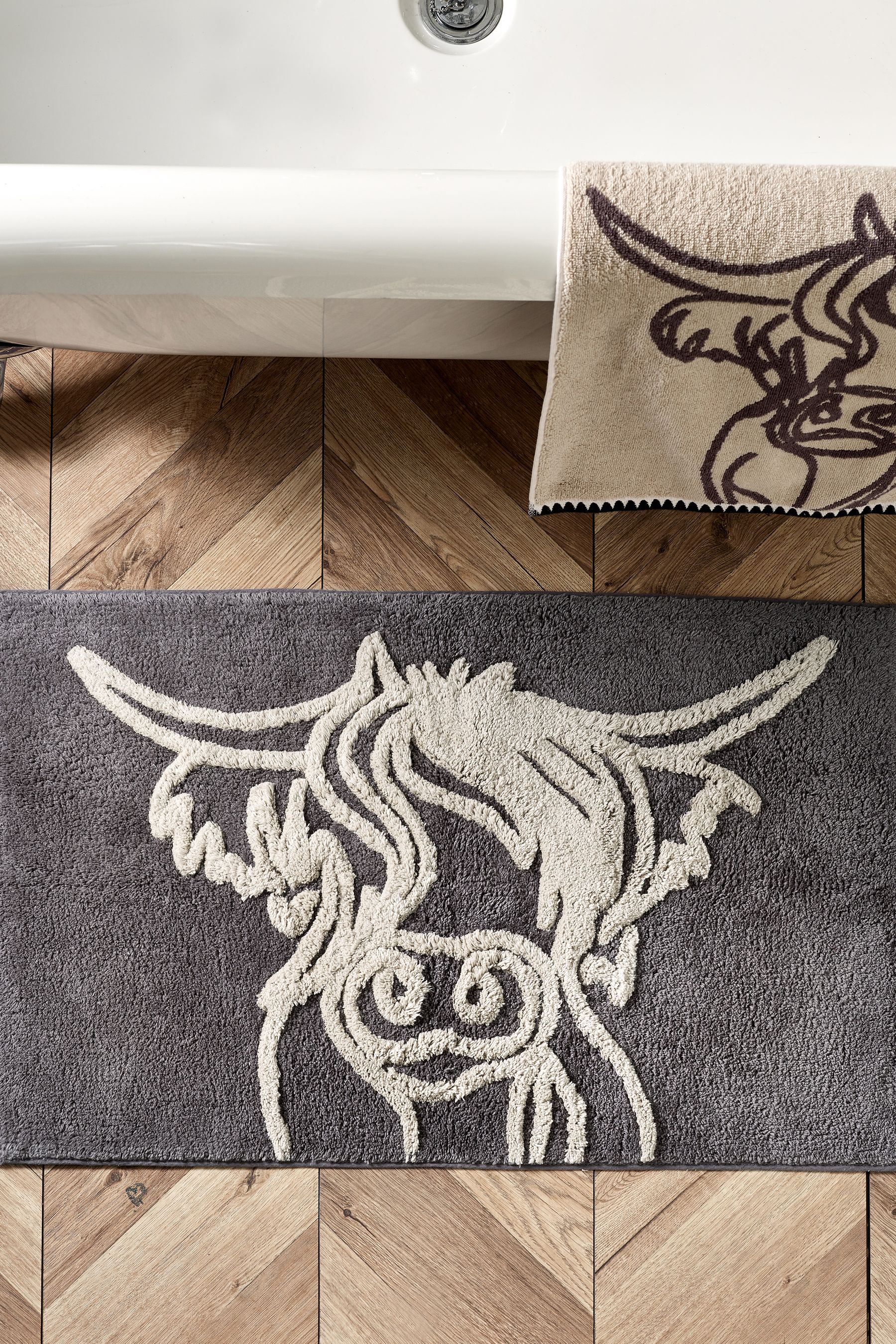 Buy Grey Hamish 100% Cotton Bath Mat from the Next UK online shop