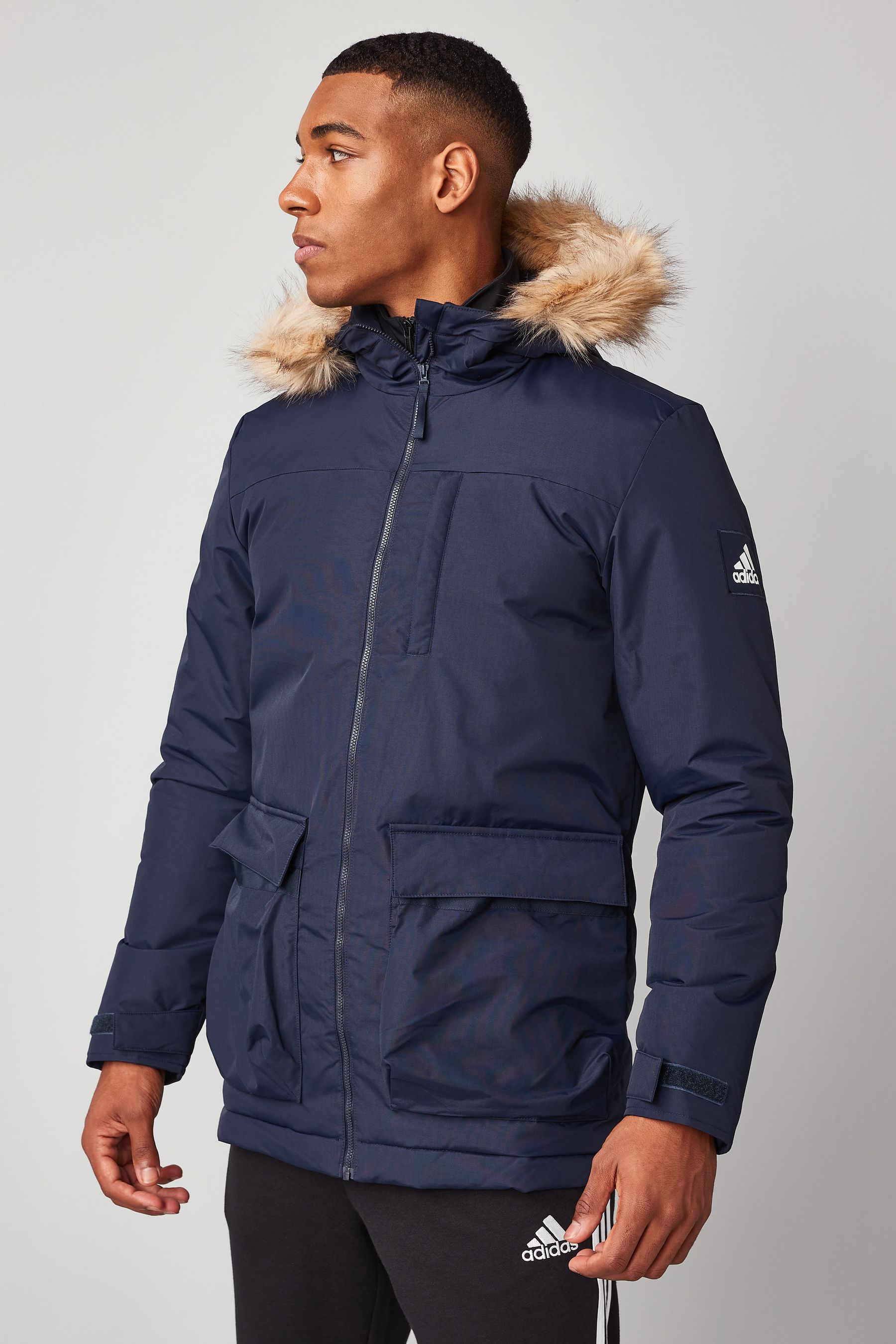 Buy adidas Navy Utilitas Hooded Parka from Next Luxembourg