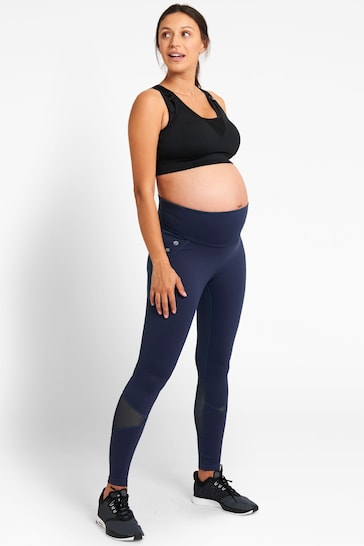 Buy JoJo Maman Bébé Navy Mesh Panel Performance Maternity Workout Leggings  from the Next UK online shop