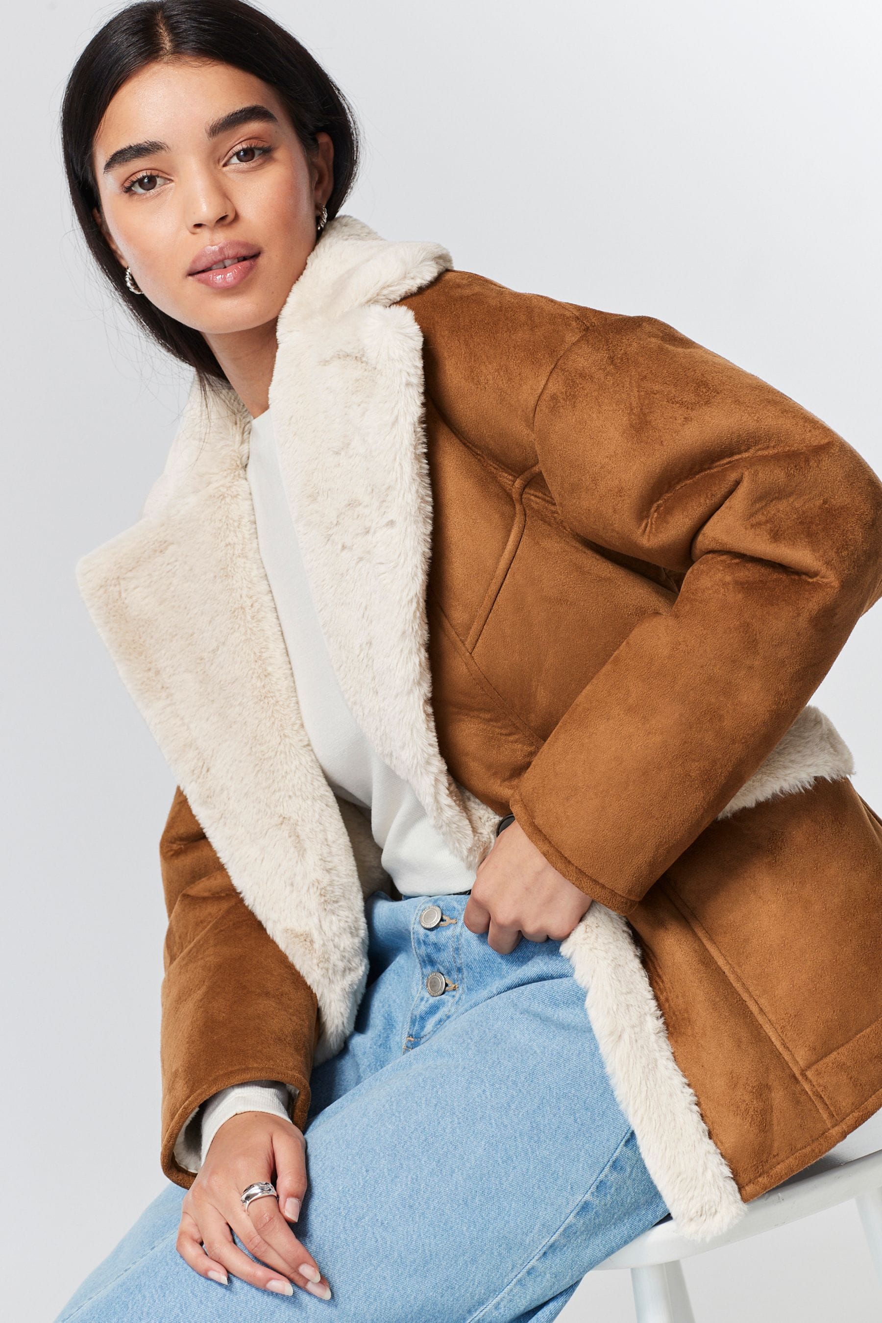 Next shearling jacket discount