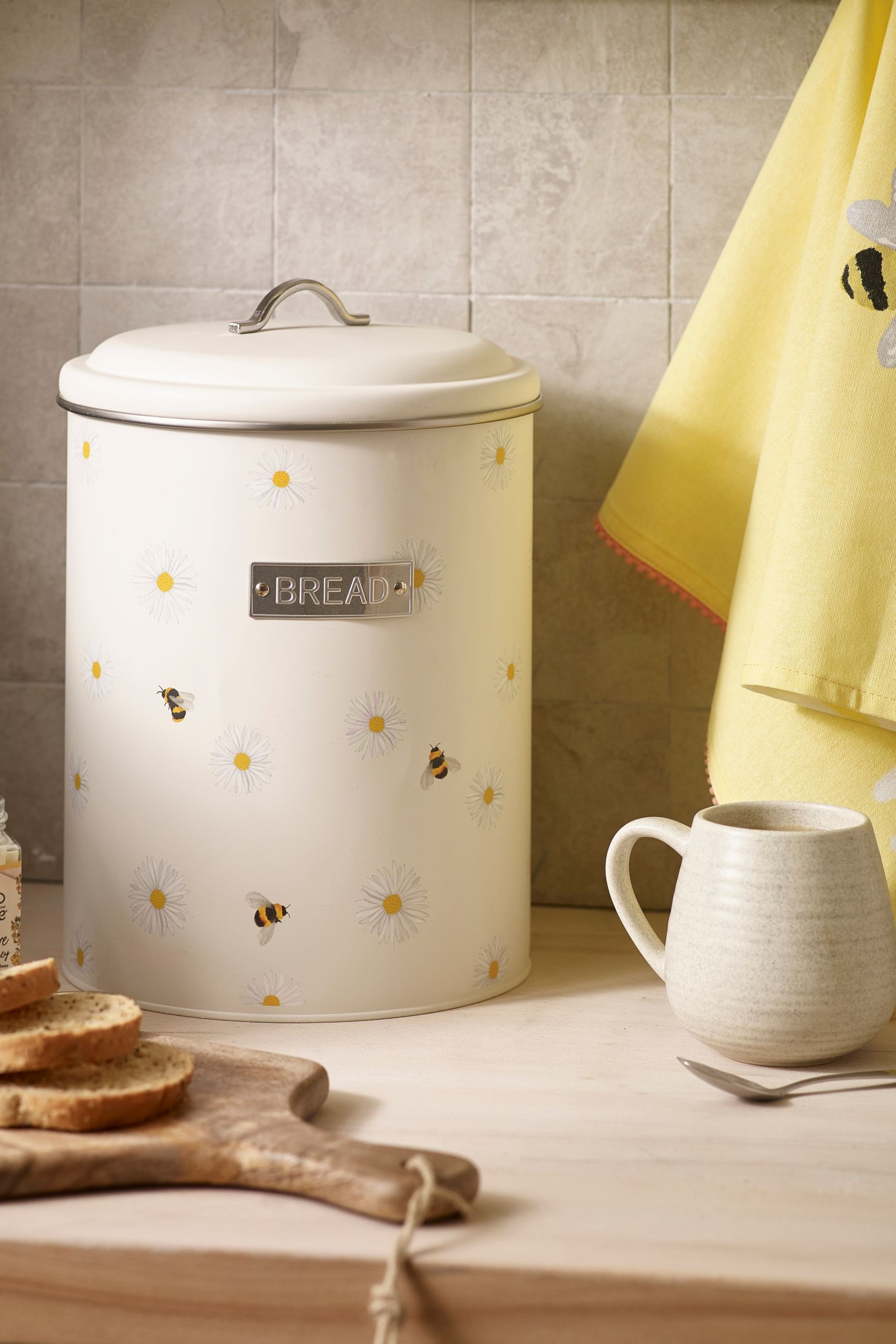 Natural Daisy and Bee Bread Bin - Image 1 of 3