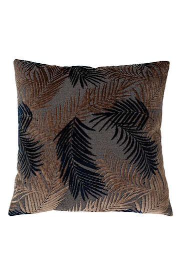Riva Paoletti Blush Pink/Navy Blue Palm Grove Velvet Polyester Filled Cushion