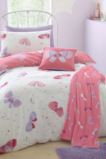 Bedlam Pink Flutterby Butterfly Duvet Cover Set