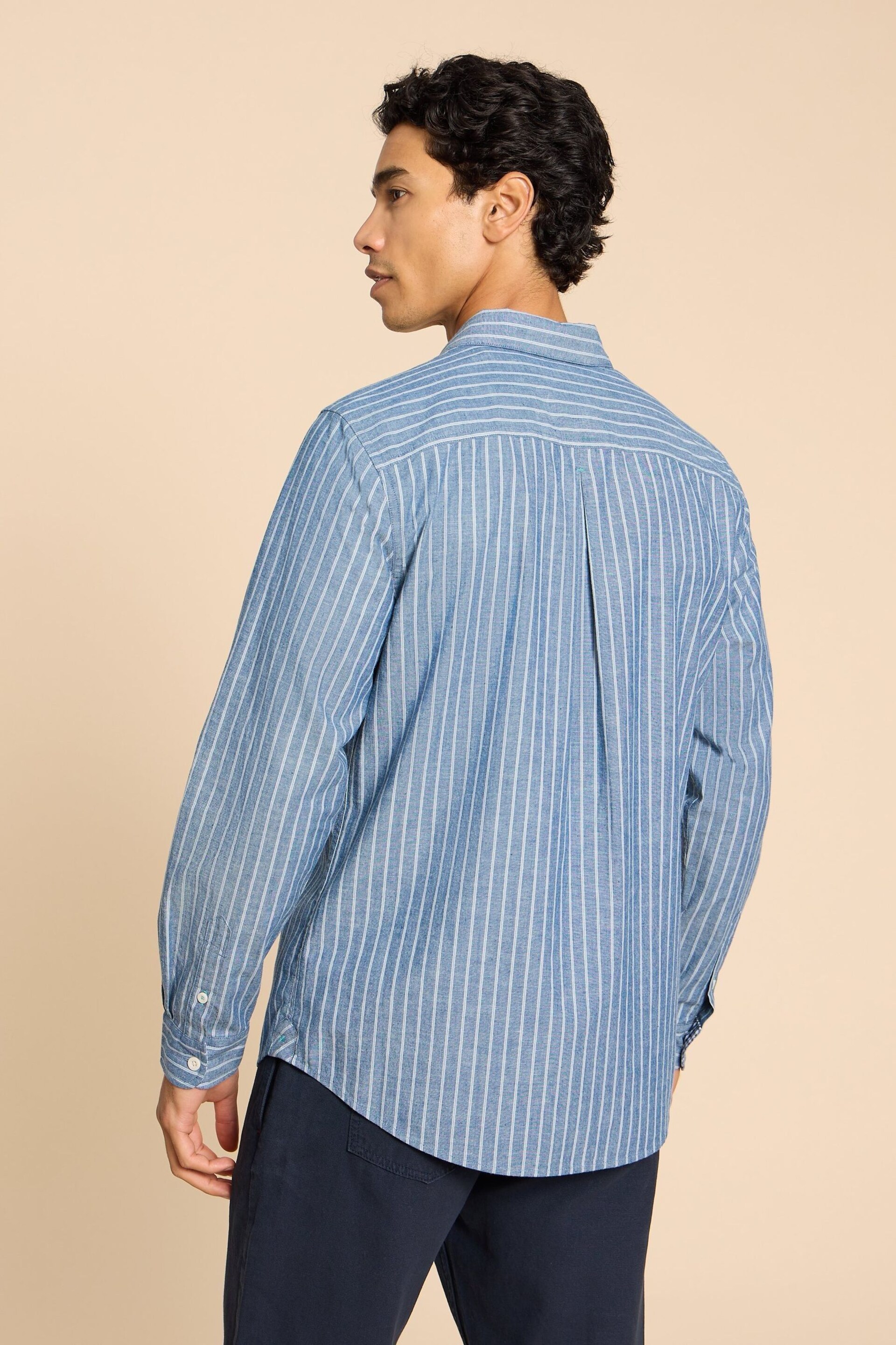 White Stuff Blue Stripe Long Sleeve Shirt - Image 2 of 7