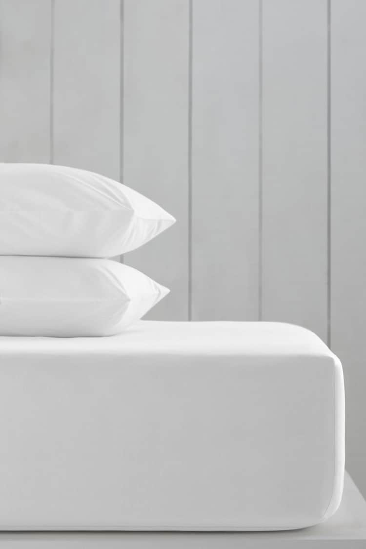 White Cotton Rich Extra Deep Fitted Sheet - Image 1 of 2