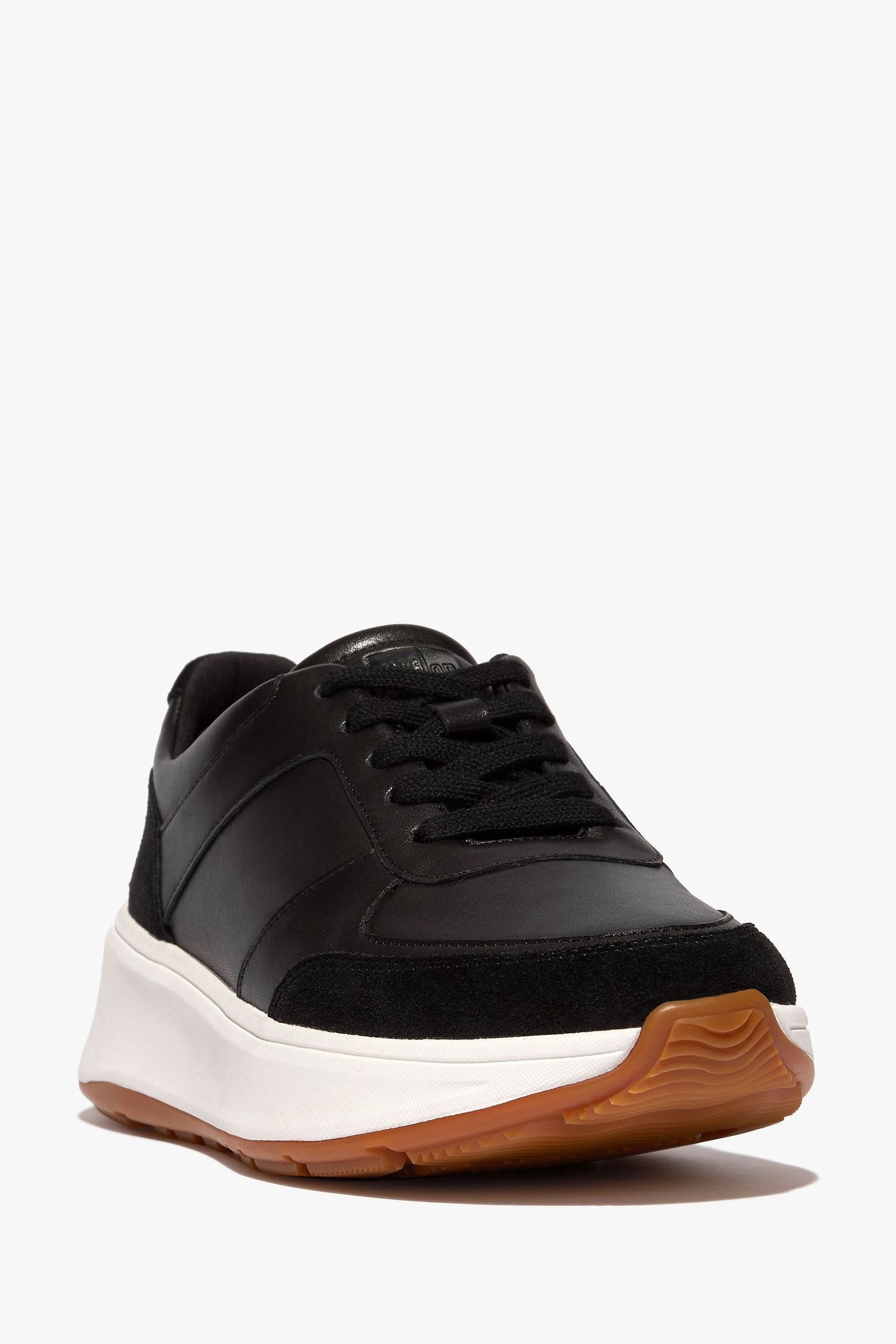 Black leather flatform trainers store