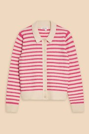 White Stuff Pink Peony Collared Cardigan - Image 6 of 8