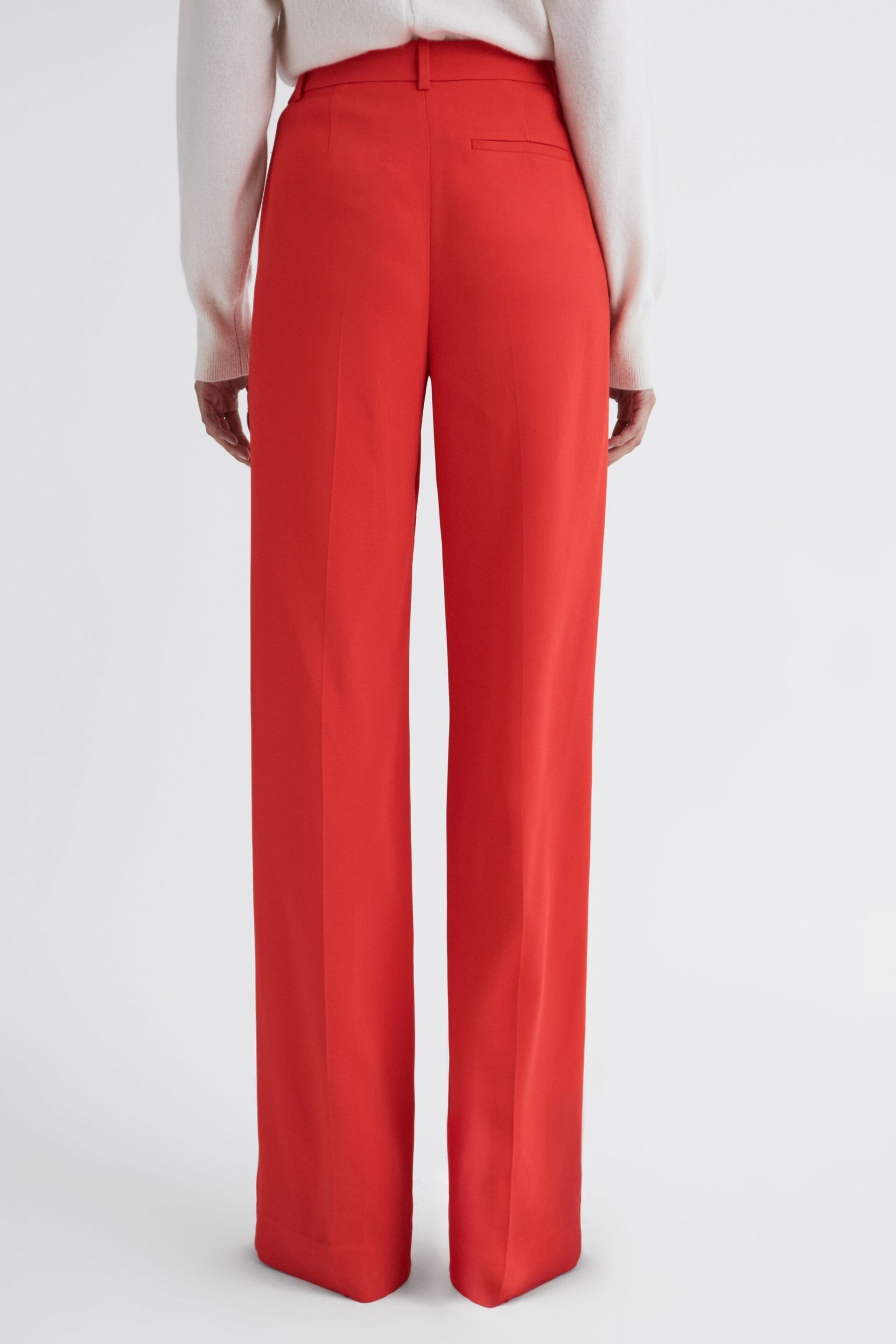 Reiss Coral Cara Wide Leg Mid Rise Trousers - Image 5 of 5