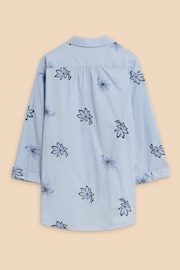 White Stuff Blue Sophie Embroidered Shirt - Image 7 of 8