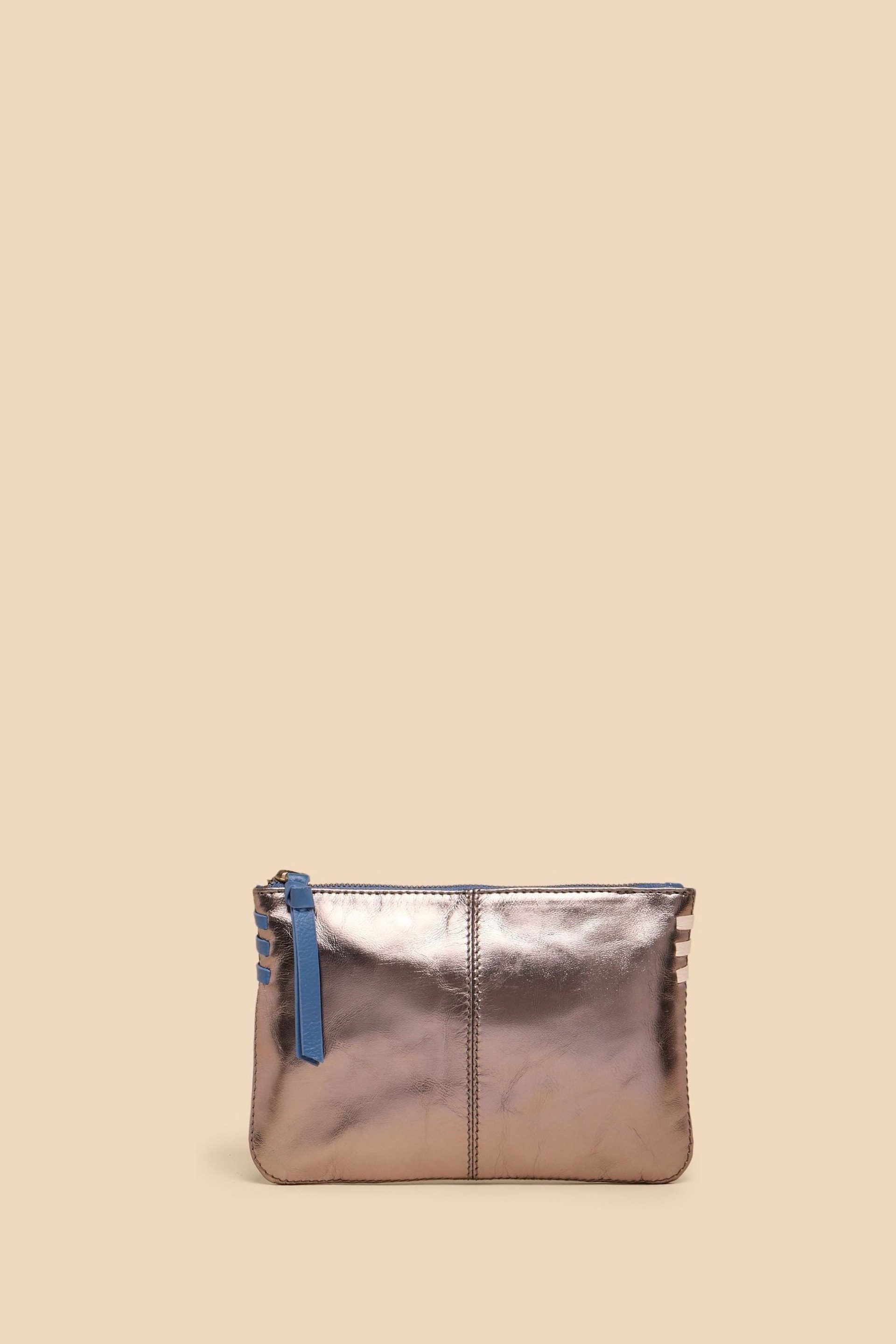 White Stuff Brown Leather Zip Top Pouch - Image 3 of 4