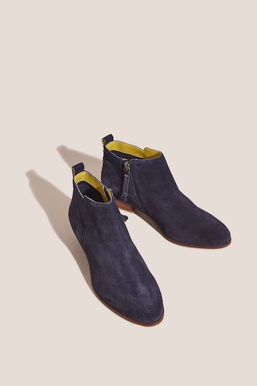 White Stuff Blue Willow Suede Ankle Boots