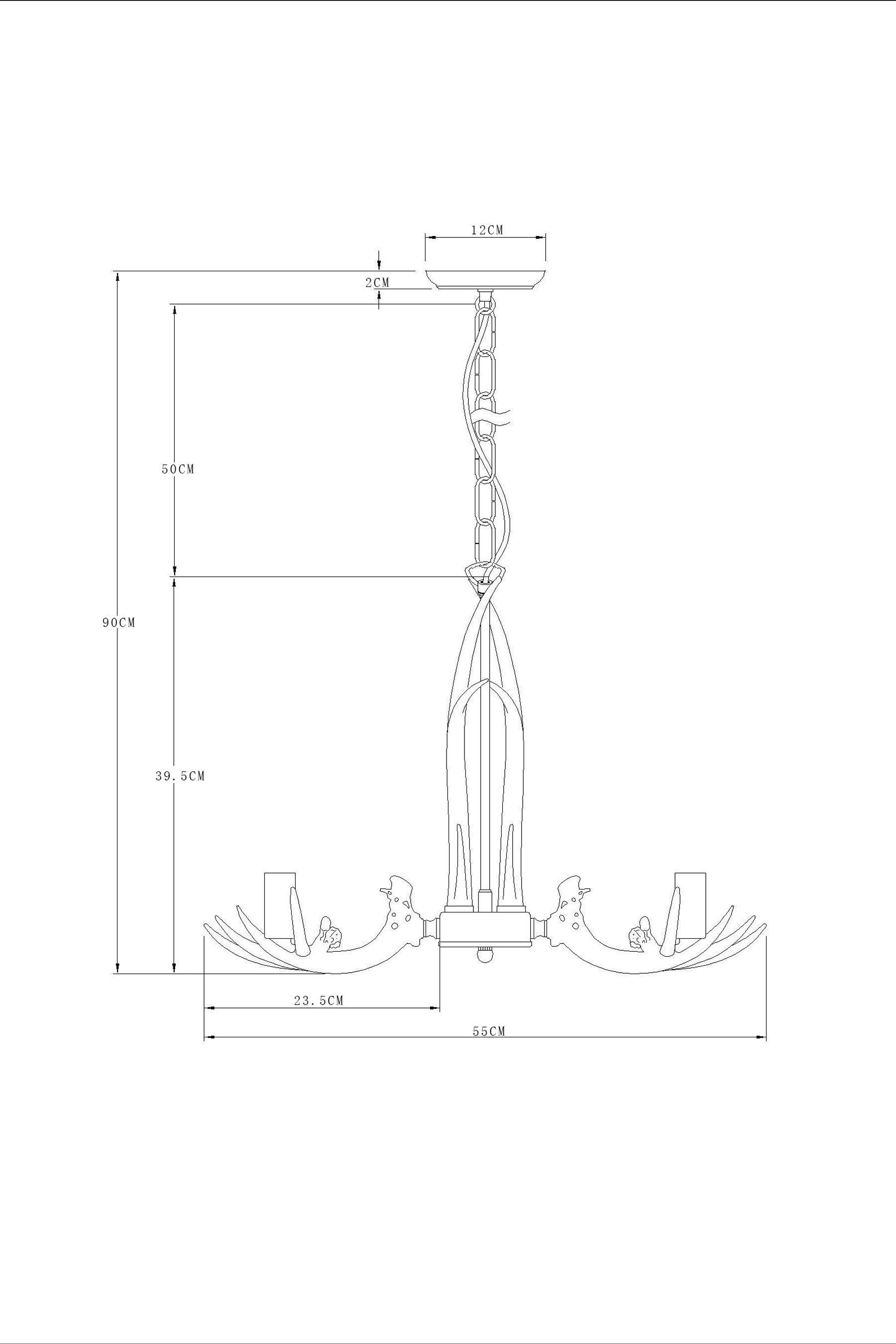 Antler shop light fitting