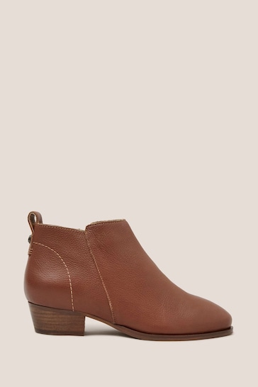 White Stuff Natural Willow Leather Ankle Boots