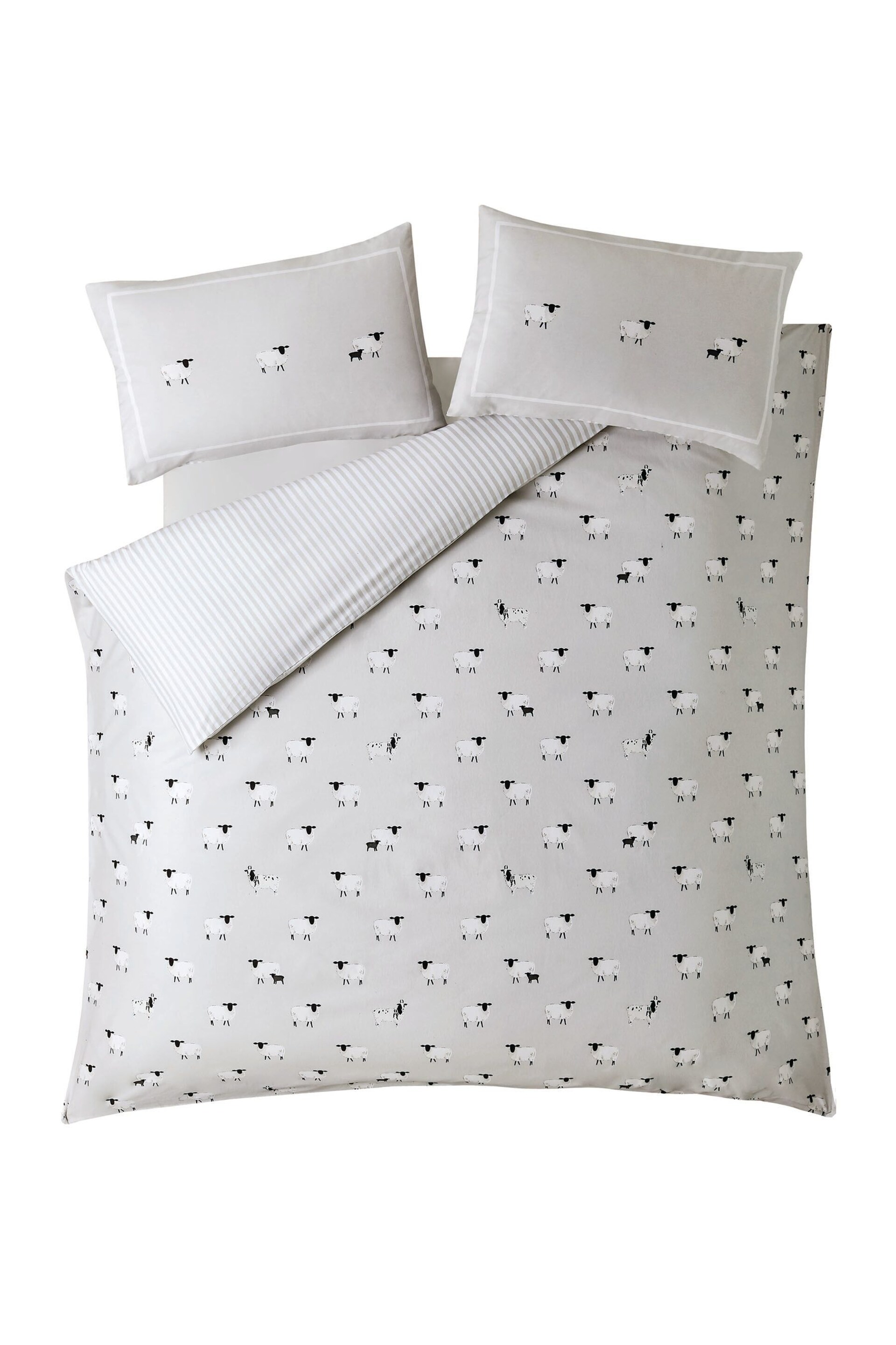Sophie Allport Oatmeal Sheep Cotton Duvet Cover And Pillowcase Set - Image 2 of 5