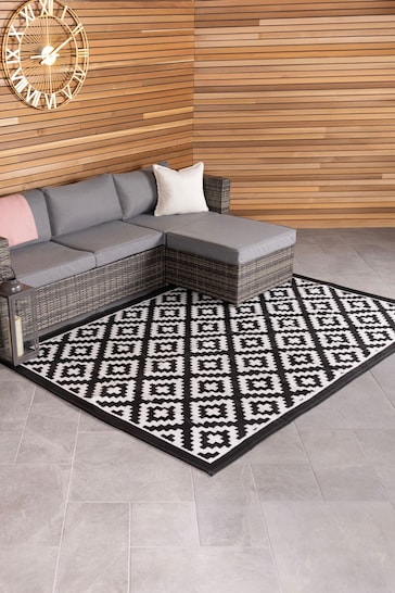 Charles Bentley Black Diamond Waterproof Garden Rug 230x160cm