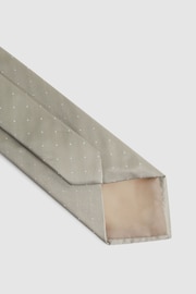 Reiss Champagne Liam Silk Polka Dot Tie - Image 4 of 5