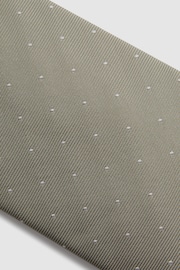 Reiss Champagne Liam Silk Polka Dot Tie - Image 5 of 5