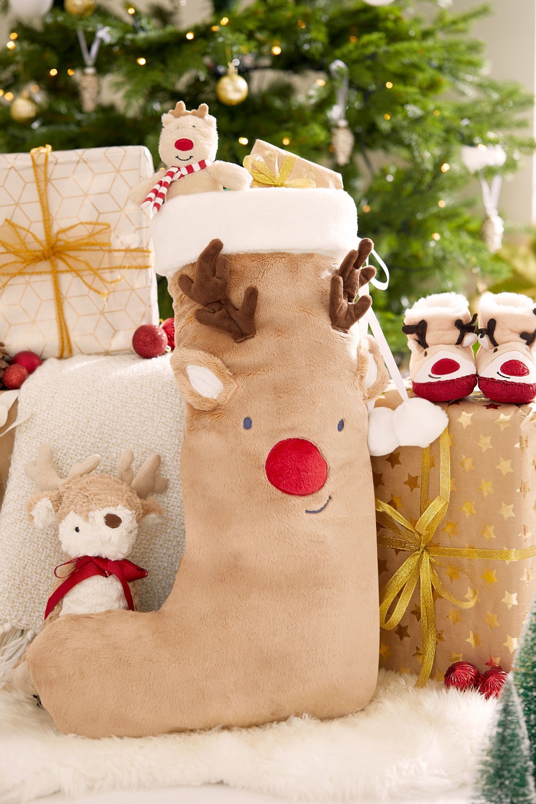 Buy JoJo Maman Bebe Fawn Cosy Reindeer Slipper Boots from Next Luxembourg