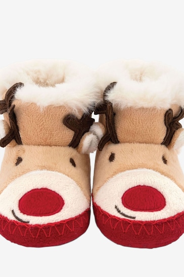 JoJo Maman Bébé Fawn Cosy Reindeer Slipper Boots