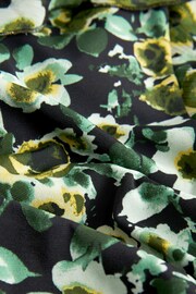 Green Floral Print Square Neck Ruffle Midi Dress - Image 6 of 6