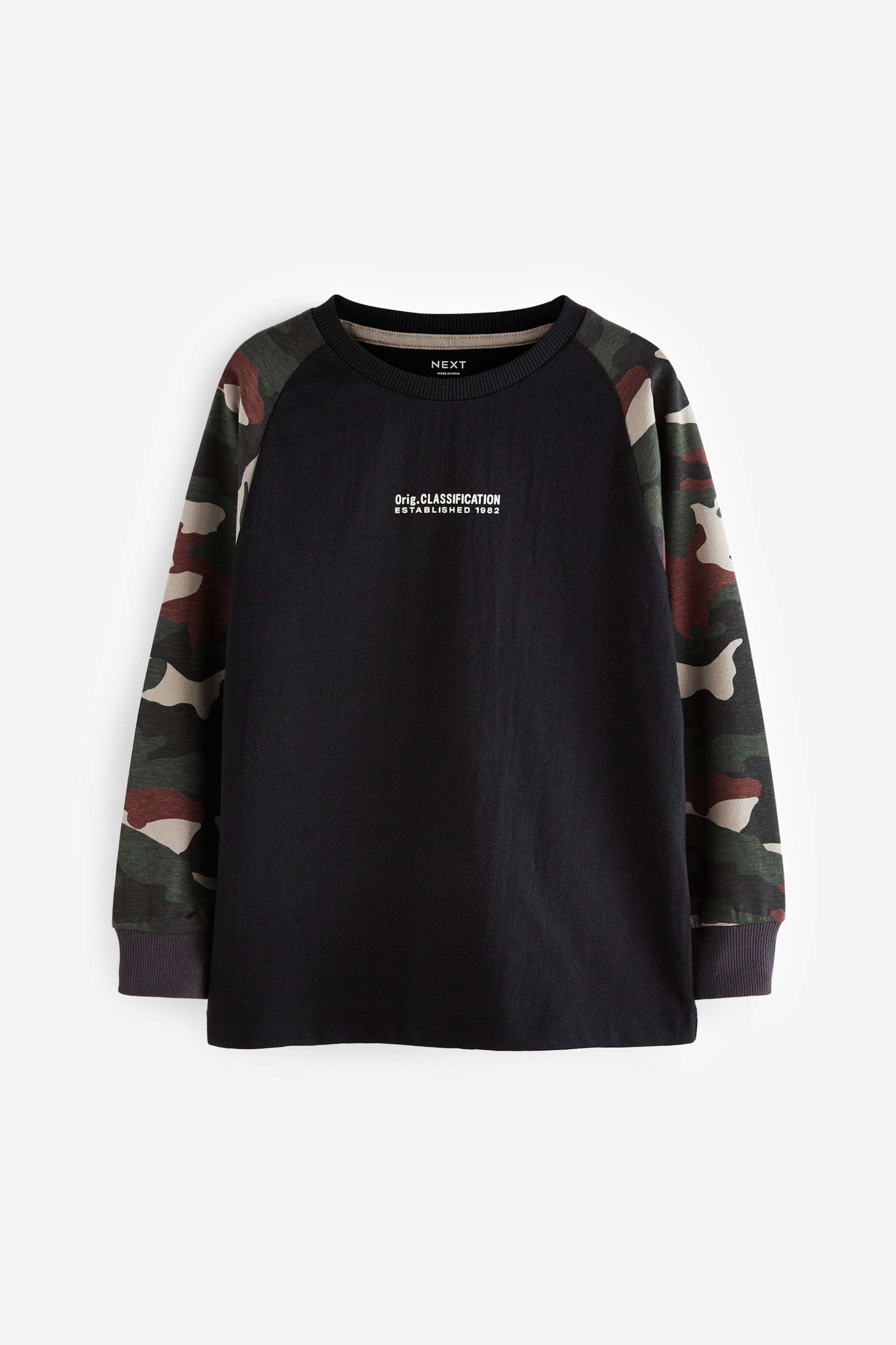 Camouflage Long Sleeve Colourblock T-Shirts 3 Pack (3-16yrs) - Image 2 of 6