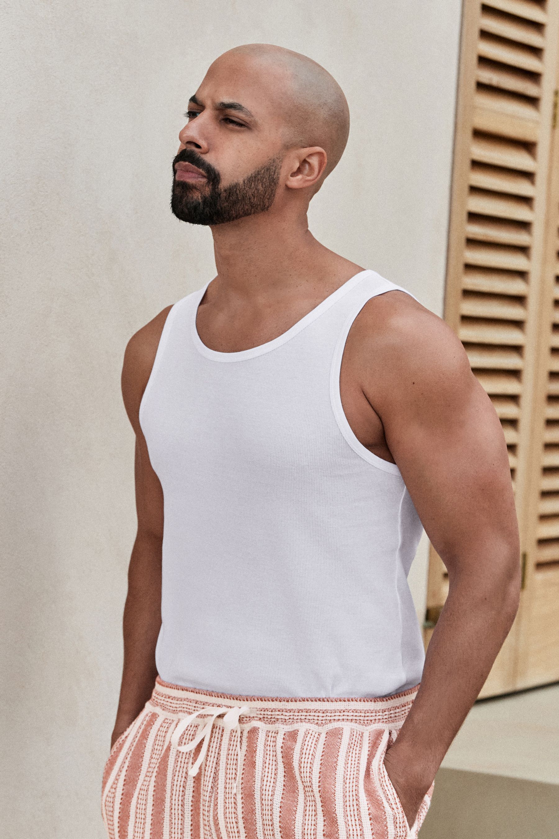 Buy White Regular Fit Vest from the Next UK online shop