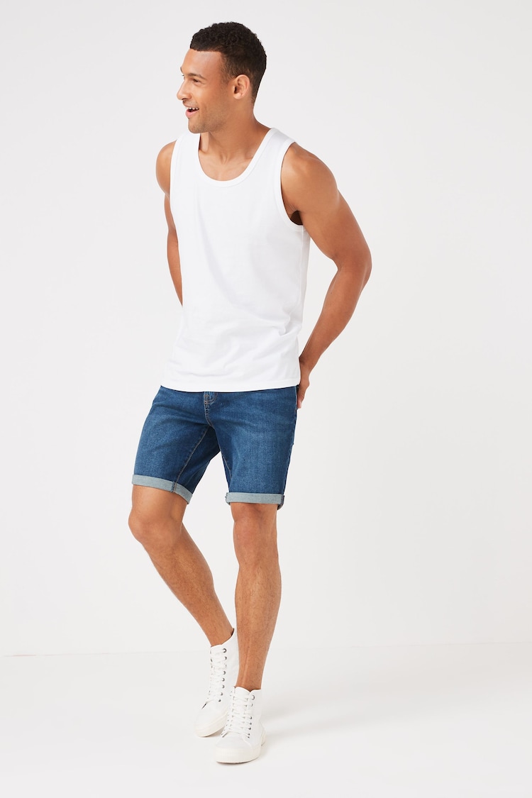 White Regular Fit 100% Cotton Vest - Image 2 of 5