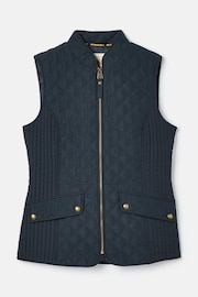 Joules Minx Navy Blue Showerproof Diamond Quilted Gilet - Image 8 of 10