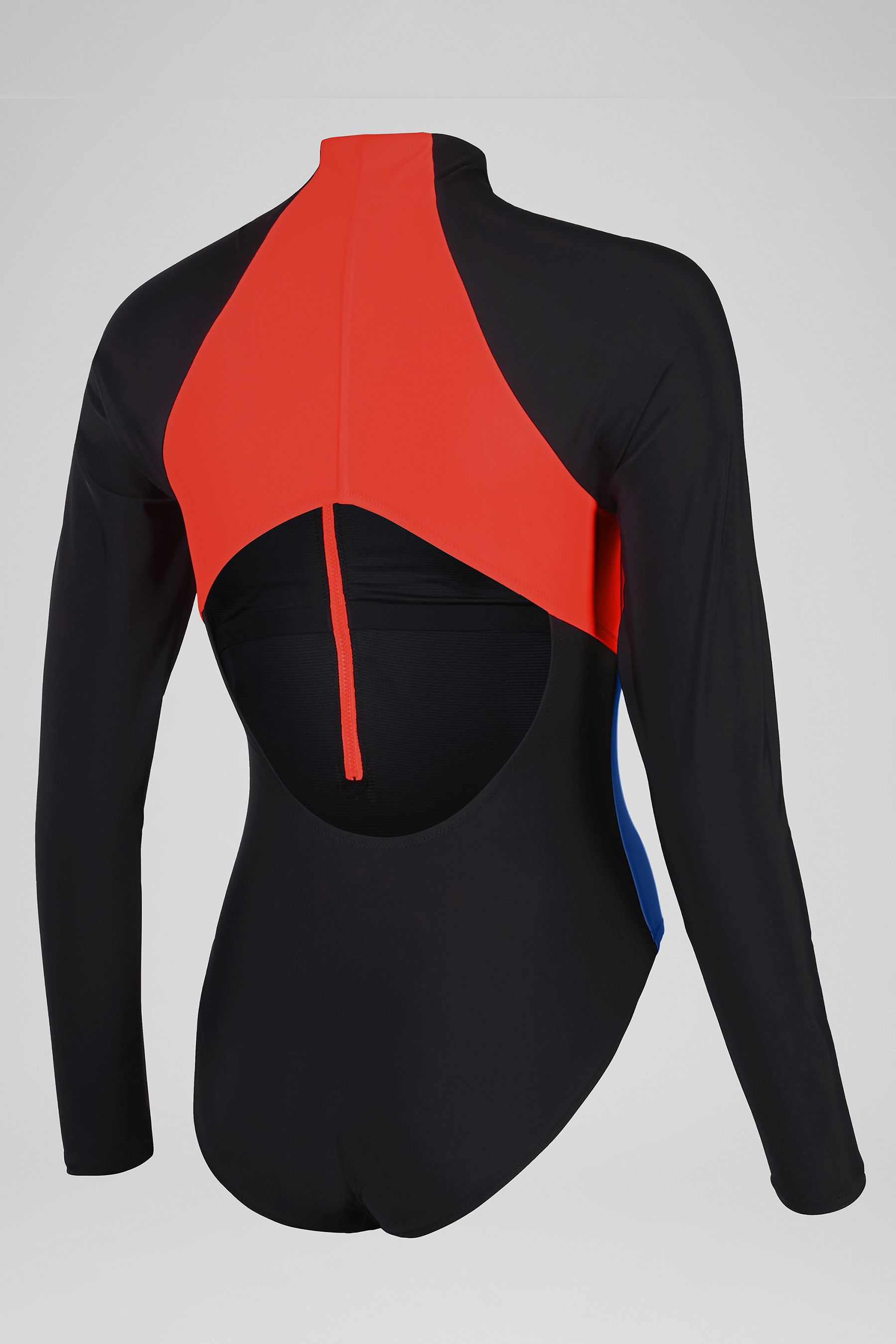 Buy Speedo Red Long Sleeve Zip Colorblock 1 Piece Swimsuit from the Next UK online shop