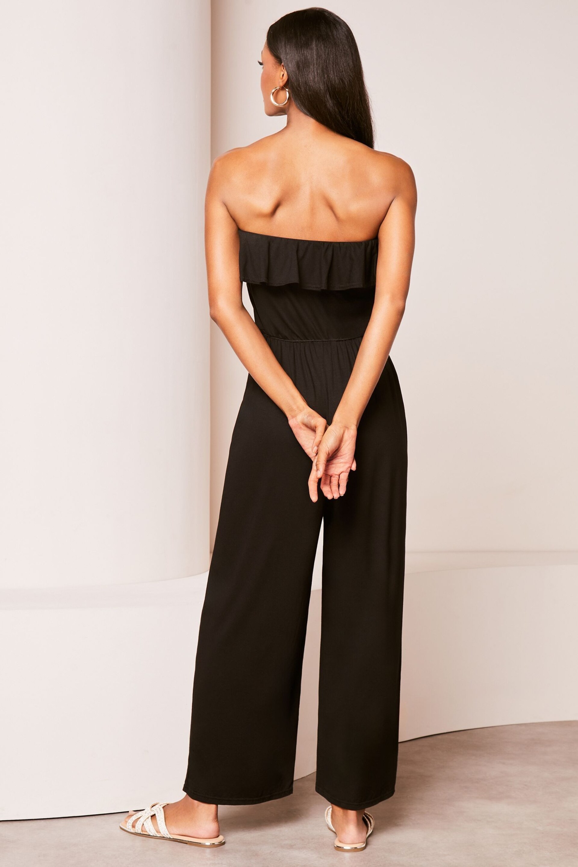 Lipsy Black Jersey Bandeau Holiday Shop Jumpsuit - Image 2 of 4