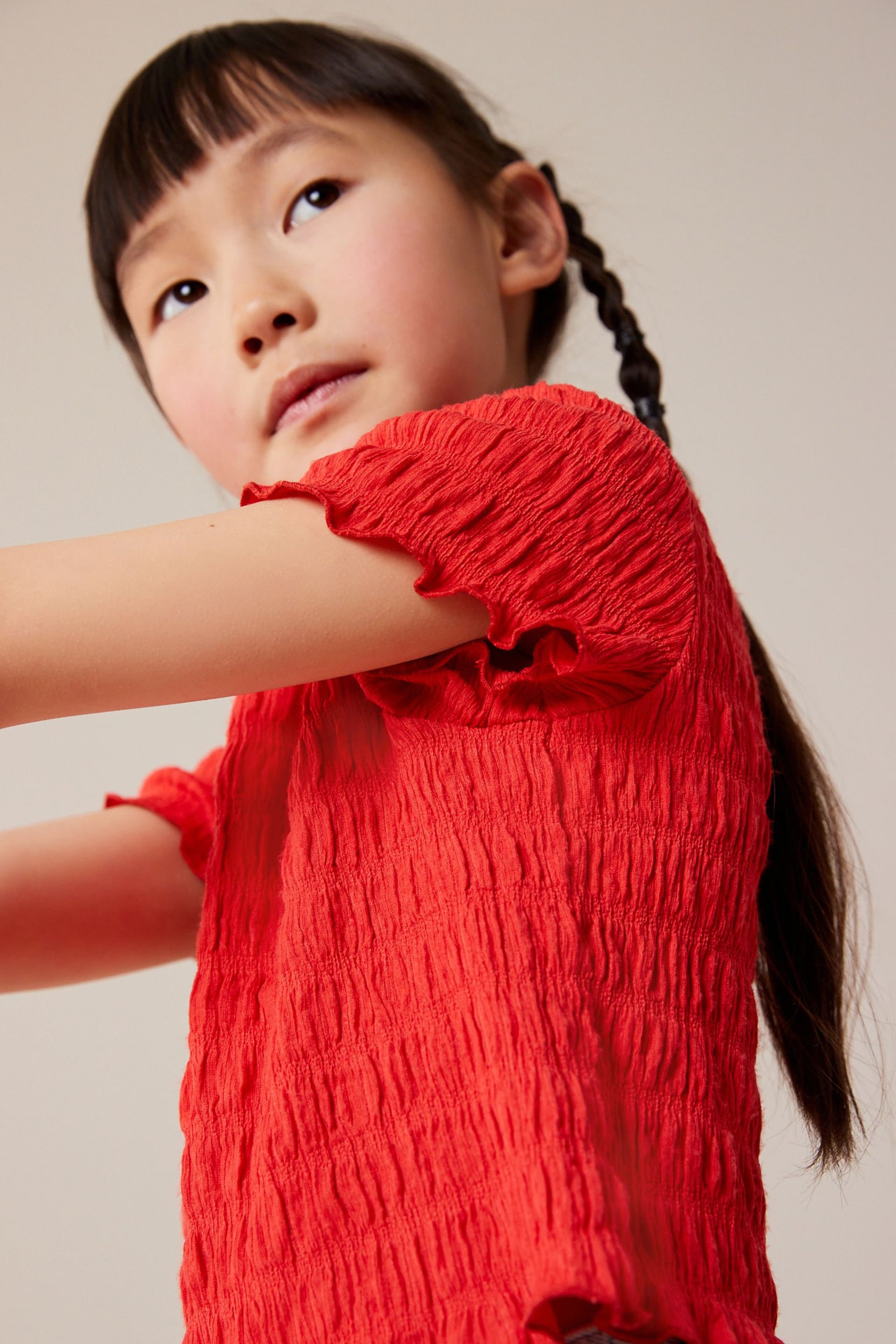 Red Textured Top (3-16yrs) - Image 5 of 8