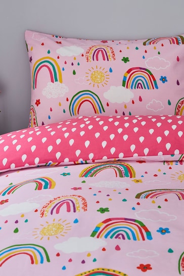 Silentnight Yellow Kids Healthy Growth Rainbow Duvet Cover and Pillowcase Set