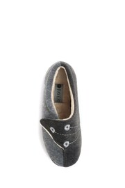 Pavers Grey Ladies Touch Fasten Full Slippers With Permalose Sole - Image 4 of 5