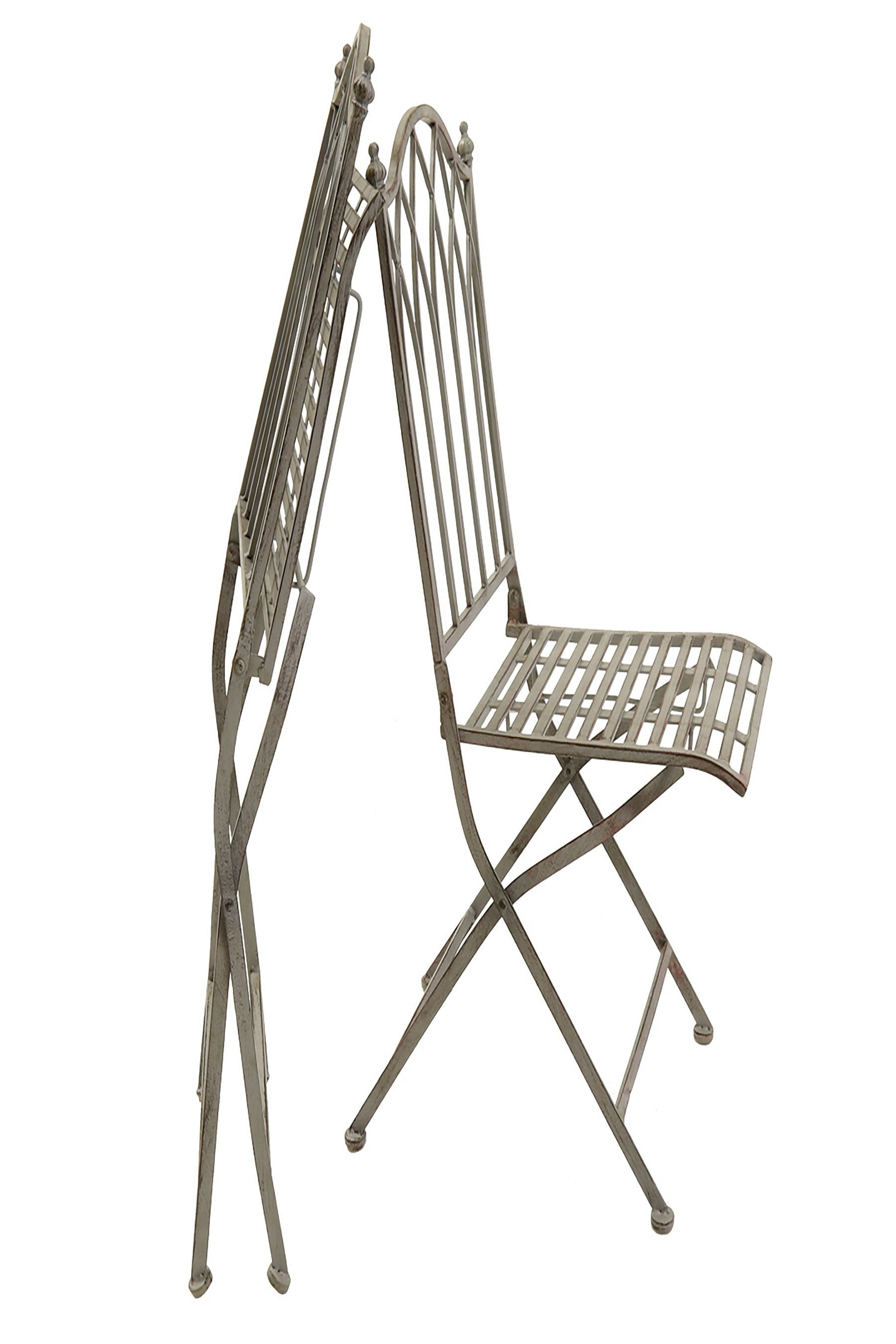 Buy Charles Bentley Grey Garden Wrought Iron Feminine Bistro Set