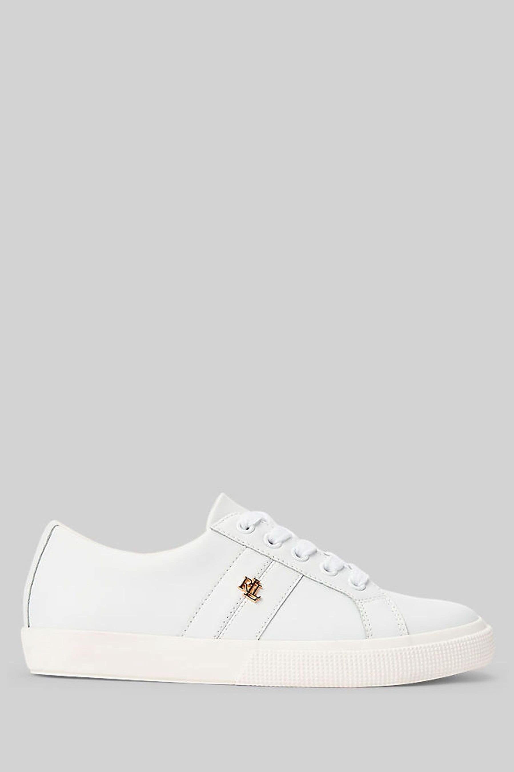Buy Lauren Ralph Lauren White Janson Logo Leather Trainers from the Next UK online shop