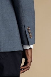 Charles Tyrwhitt Blue Ground Twill Wool Texture Slim Fit Jacket - Image 4 of 5