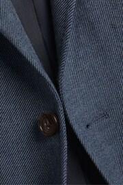 Charles Tyrwhitt Blue Ground Twill Wool Texture Slim Fit Jacket - Image 5 of 5