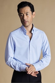 Charles Tyrwhitt Blue Four Way Stretch Button Down Jersey Shirt - Image 1 of 5