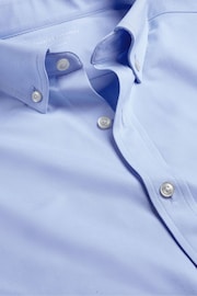 Charles Tyrwhitt Blue Four Way Stretch Button Down Jersey Shirt - Image 5 of 5