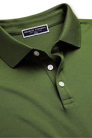 Charles Tyrwhitt Dark green Solid Short Sleeve Cotton Tyrwhitt Pique Polo Shirt - Image 4 of 5