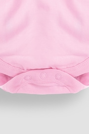 JoJo Maman Bébé Pink Plain Long Sleeve Peter Pan Bodysuit - Image 2 of 3
