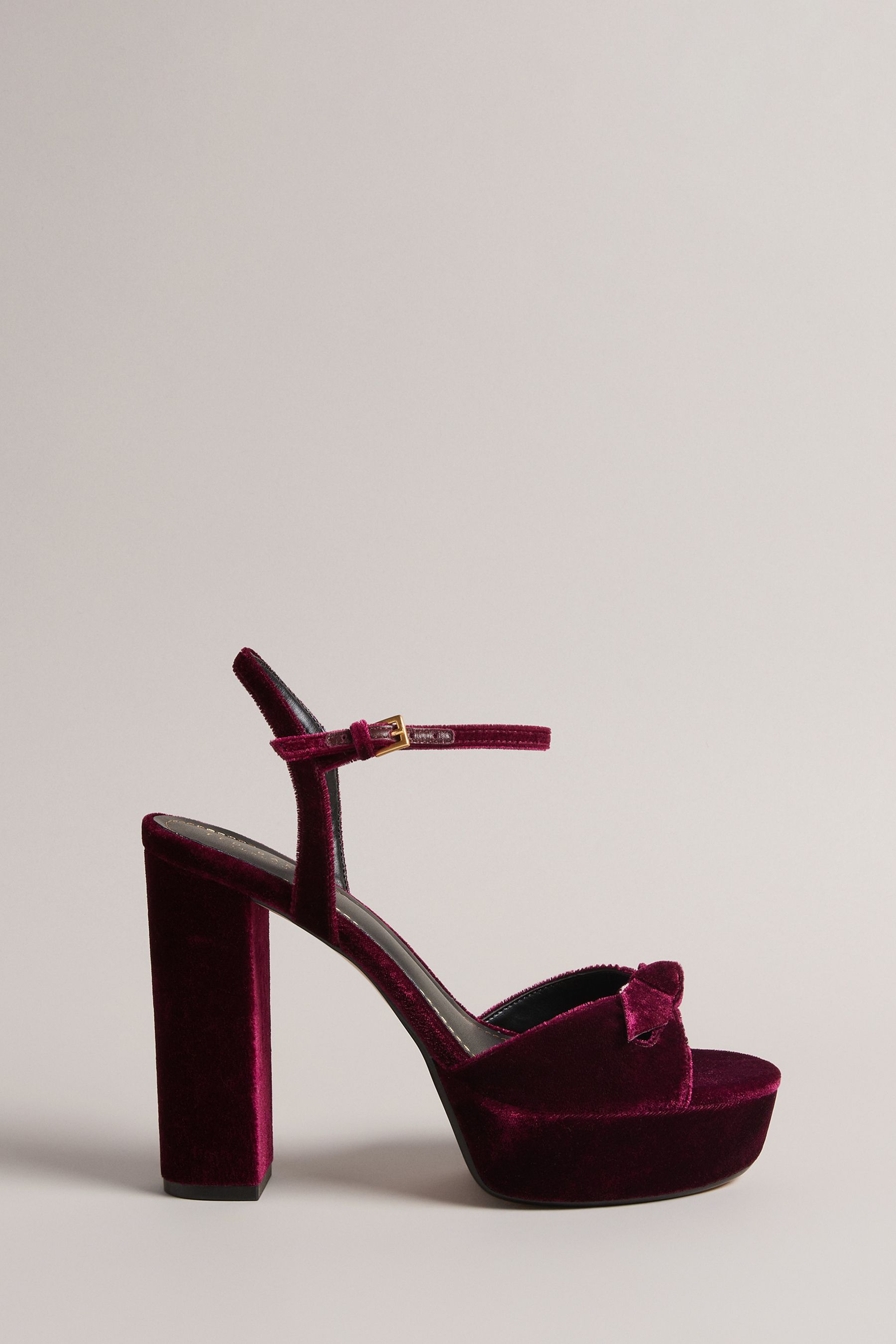 Ted Baker Red Velvet Kayvi Bow Platform Heeled Sandals