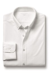 Charles Tyrwhitt White Four Way Stretch Button Down Jersey Shirt - Image 4 of 6