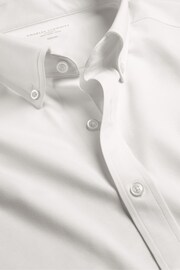 Charles Tyrwhitt White Four Way Stretch Button Down Jersey Shirt - Image 5 of 6